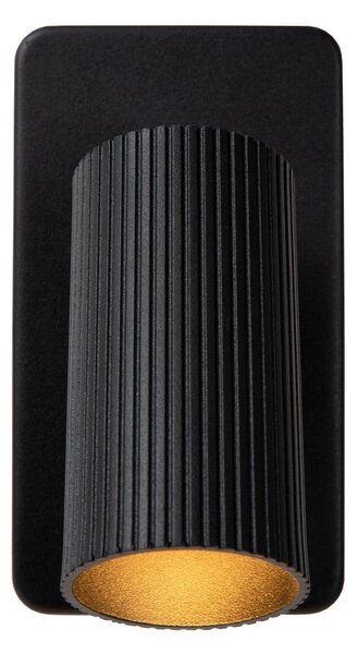 Lucide Proiector perete Clubs, 1 bec, negru, reglabil, Negru, Camera de zi / sufragerie, Metal, Modern