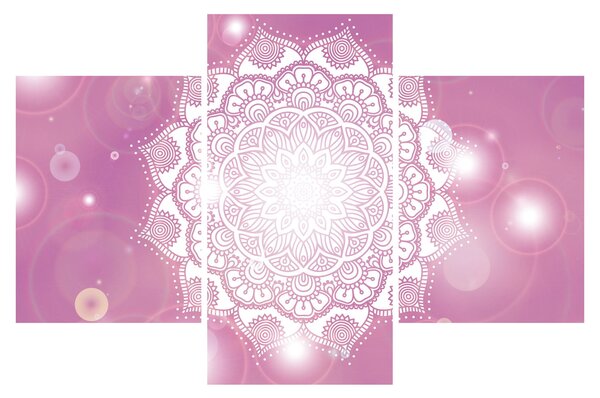 Tablou - Mandala pe fundal roz (90x60 cm)