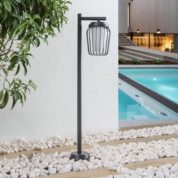 Lucande bornă luminoasă Chandan, 100 cm, negru, aluminiu, reglabil, Negru, Metal, Modern