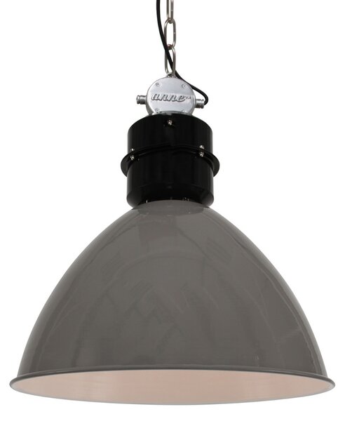 Steinhauer Lampă suspendată Frisk, gri, Ø 50 cm, metal, E27, reglabil, Gri, Camera de zi / sufragerie, Metal, Design industrial