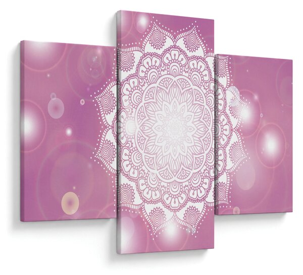 Tablou - Mandala pe fundal roz (90x60 cm)