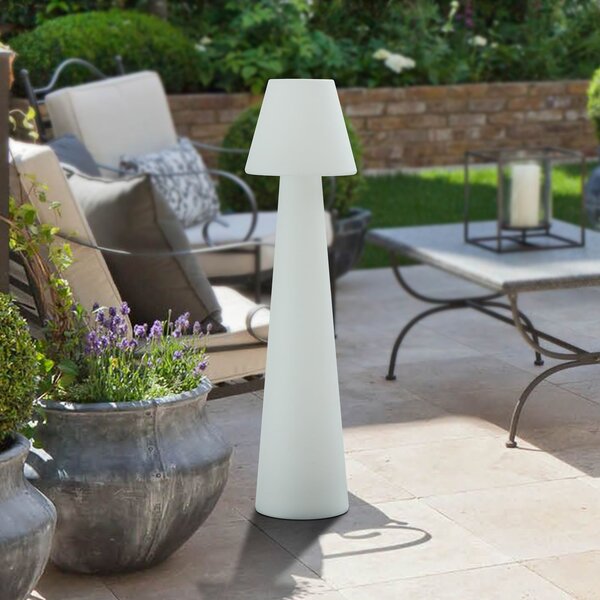 Lucande lumina patio Gauri, alb, înălțime 107 cm, IP65, Alb, Plastic, Modern