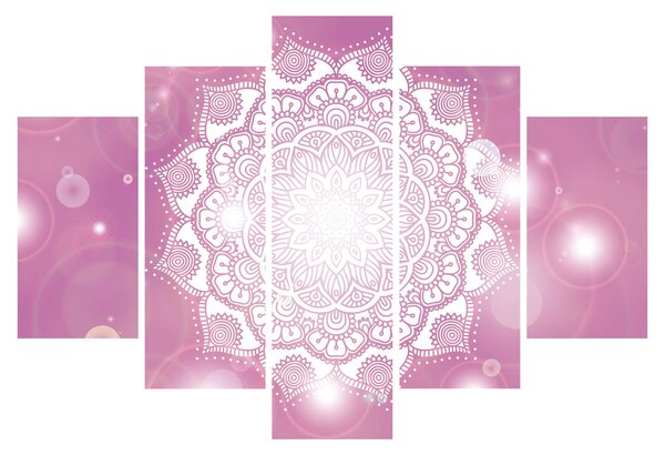 Tablou - Mandala pe fundal roz (150x105 cm)