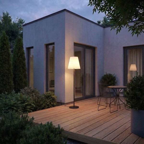 Lucande lumina patio Jaimy, negru, aluminiu, 150 cm, Negru, Plastic, Modern