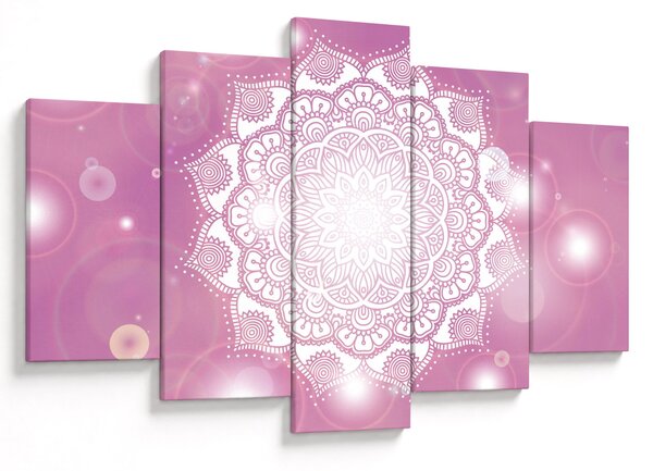 Tablou - Mandala pe fundal roz (150x105 cm)