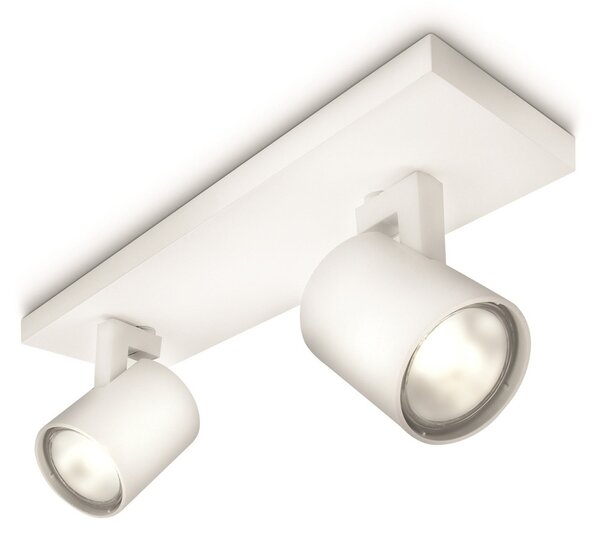Philips myLiving Runner spot de plafon GU10 2 becuri alb, reglabil, Alb, Camera de zi / sufragerie, Metal