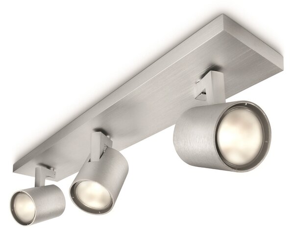 Philips myLiving Runner spot tavan GU10 3 bec alu, reglabil, Metalic, Camera de zi / sufragerie, Metal