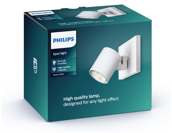 Philips myLiving Runner spot perete GU10 1 bec alb, reglabil, Alb, Camera de zi / sufragerie, Metal