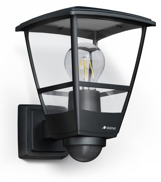 STEINEL L 10 S Lampă de perete pentru exterior cu senzor negru, reglabil, Negru, Plastic