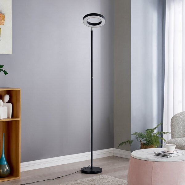 Lindby Smart lampadar LED Cilian, RGBW, CCT, ZigBee, Hue, reglabil, Negru, Camera de zi / sufragerie, Metal, Modern
