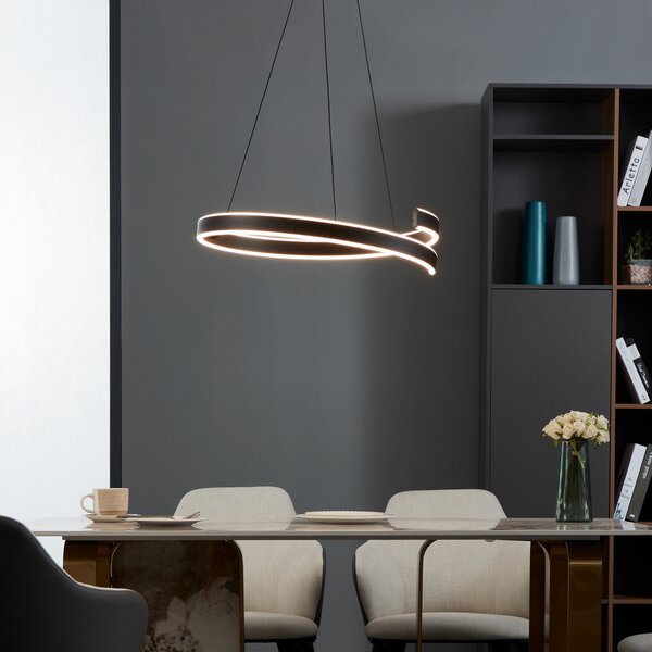 EGLO connect Lampă suspendată LED Andabaia-Z, negru, reglabil, Negru, Camera de zi / sufragerie, Metal, Modern