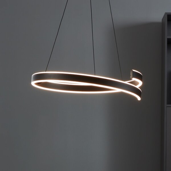 EGLO connect Lampă suspendată LED Andabaia-Z, negru, reglabil, Negru, Camera de zi / sufragerie, Metal, Modern