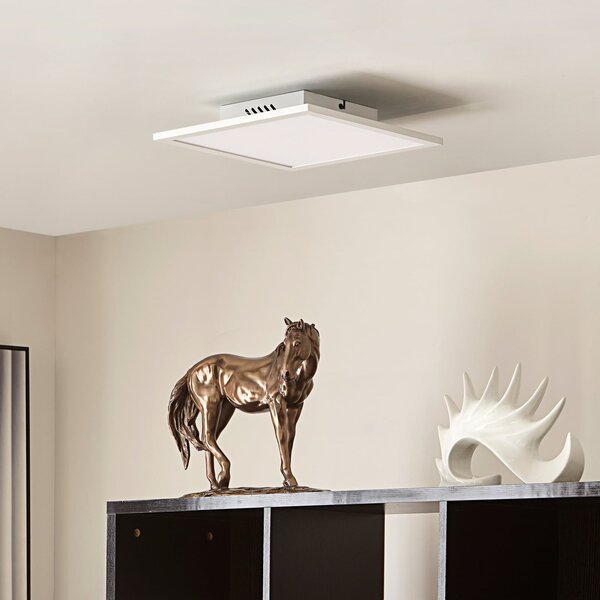 Lindby Panou LED Lamin, alb, 30 cm, CCT, dimabil, telecomandă, reglabil, Alb, Camera de zi / sufragerie, Metal, Modern