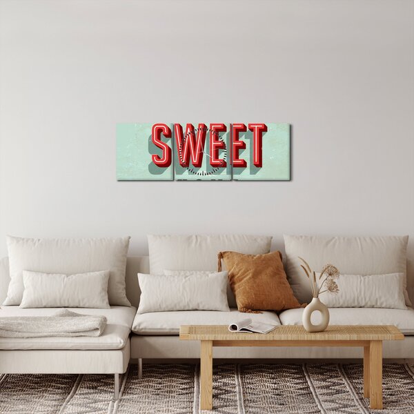 Tablou - Home sweet home (cu ceas) (90x30 cm)
