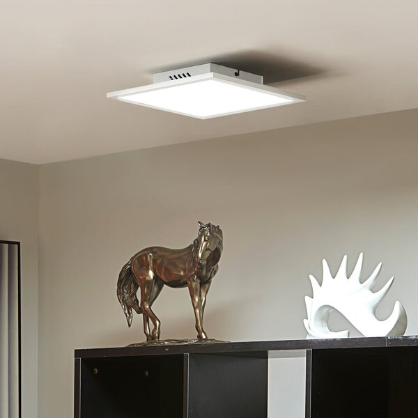 Lindby Panou LED Lamin, alb, 30 cm, CCT, dimabil, telecomandă, reglabil, Alb, Camera de zi / sufragerie, Metal, Modern