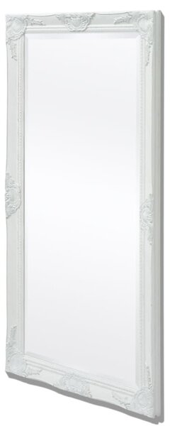 Oglindă de perete în stil baroc, 120 x 60 cm, alb