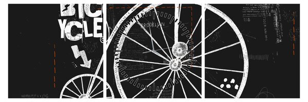 Tablou - Velociped (cu ceas) (90x30 cm)