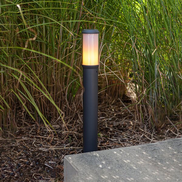 LUTEC Bornă luminoasă Heros, IP44, reglabil, Negru, Metal, Modern