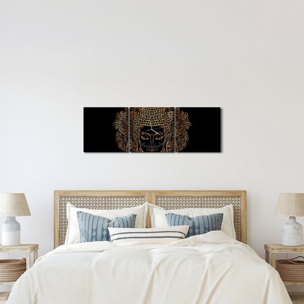 Tablou - Buddha auriu (cu ceas) (90x30 cm)