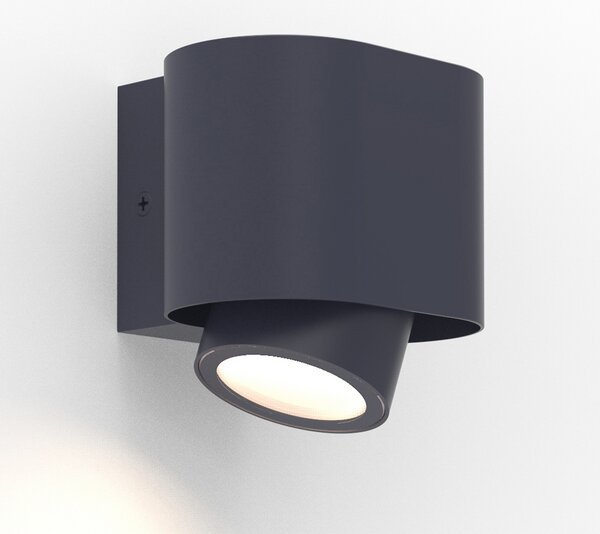LUTEC Aplică de exterior Cypres, IP44, 1 bec, reglabil, Negru, Metal, Modern