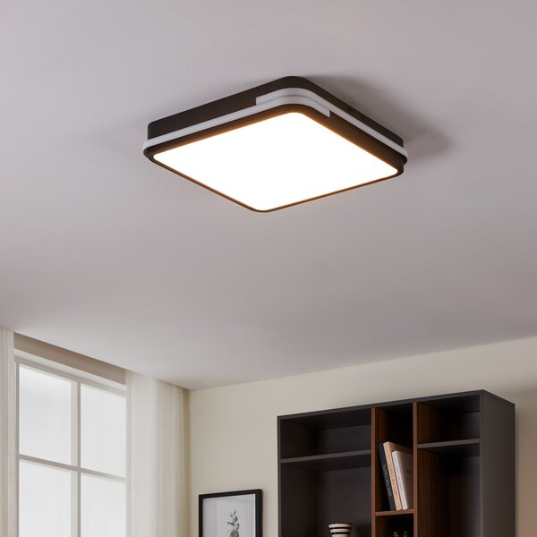 EGLO connect Genovese-Z plafonieră LED cu RGBW, reglabil, Negru, Camera de zi / sufragerie, Metal, Modern