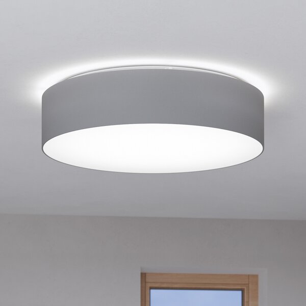 EGLO connect Romao-Z plafonieră LED, Ø57cm, gri, reglabil, Gri, Camera de zi / sufragerie, Țesătură / Textil