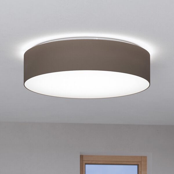 EGLO connect Romao-Z plafonieră LED, Ø57cm, taupe, reglabil, Maro / Rugină, Camera de zi / sufragerie, Țesătură / Textil