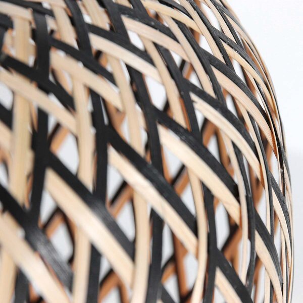 Steinhauer Lampă de masă Maze, negru-natur, Negru, Camera de zi / sufragerie, Bamboo, Marocan / Oriental