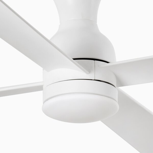 FARO BARCELONA Ventilator de tavan Fraser M cu bec LED, DC, alb, Alb, Camera de zi / sufragerie, Plastic, Modern