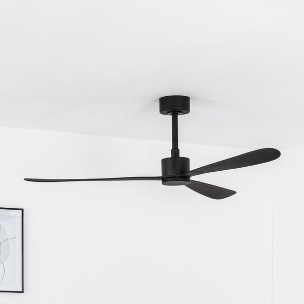 FARO BARCELONA Ventilator tavan Amelia, motor DC, 3 palete negru, Negru, Camera de zi / sufragerie, Plastic, Modern