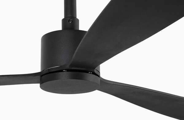 FARO BARCELONA Ventilator tavan Amelia, motor DC, 3 palete negru, Negru, Camera de zi / sufragerie, Plastic, Modern