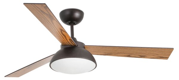 FARO BARCELONA Ventilator de tavan Rodas cu lampă LED, maro, reglabil, Lemn, Camera de zi / sufragerie, Lemn, Modern