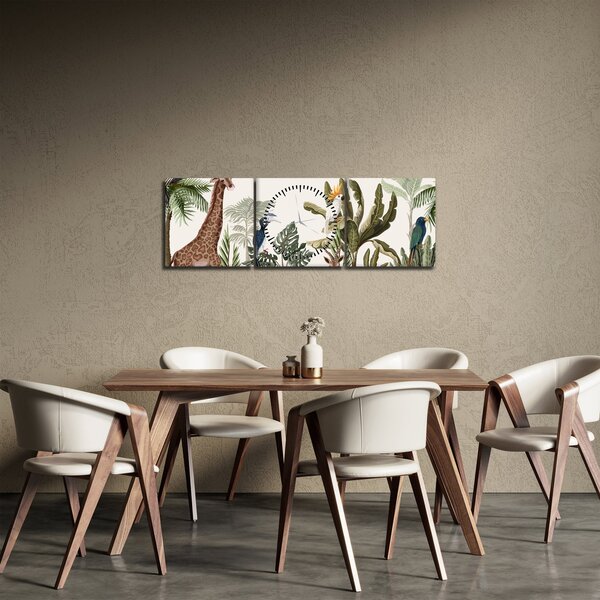 Tablou - Locuitorii africii (cu ceas) (90x30 cm)