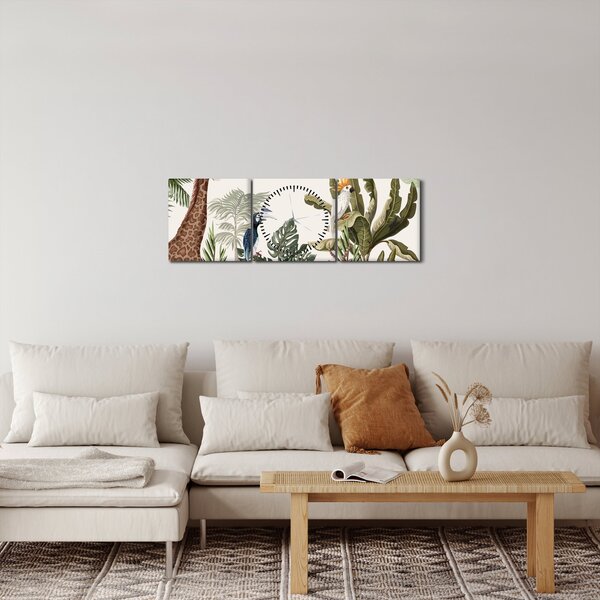 Tablou - Locuitorii africii (cu ceas) (90x30 cm)