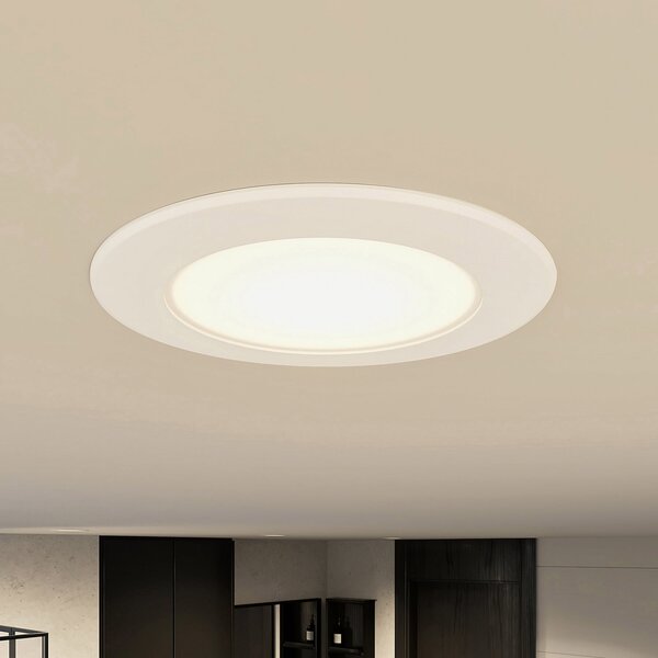 PRIOS Prios LED lampă încastrată Rida, set de 10, alb, 12 cm, CCT, IP44, reglabil, Alb, Baie, Aluminiu, Modern, Corpuri de iluminat încastrate rotunde