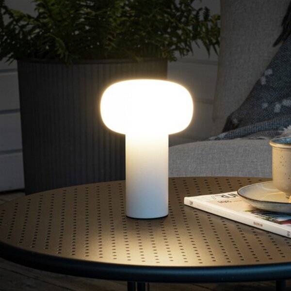 Konstsmide Lampă masă LED Antibes IP54, acumulator, RGBW, alb, reglabil, Alb, Metal, Modern