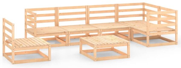 Set mobilier relaxare de grădină, 7 piese, lemn masiv de pin