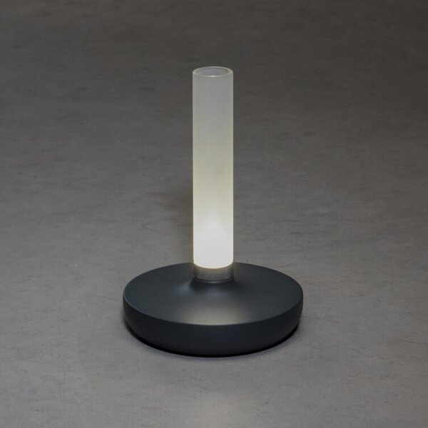 Konstsmide Lampă masă LED Biarritz IP54 acumulator, CCT, gri, reglabil, Negru, Metal, Modern