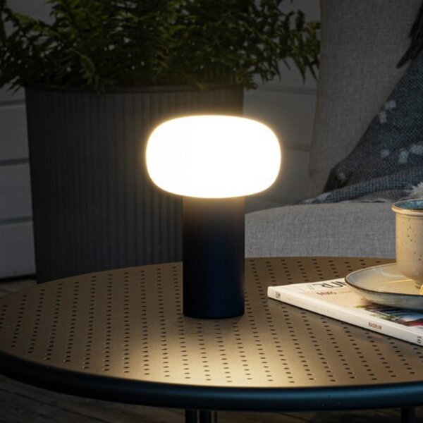 Konstsmide Lampă masă LED Antibes IP54 acumulator RGBW negru, reglabil, Negru, Metal, Modern