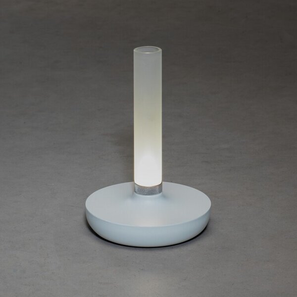Konstsmide Lampă masă LED Biarritz IP54 acumulator, CCT, alb, reglabil, Alb, Metal, Modern