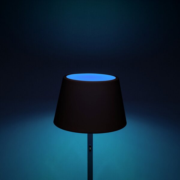 Konstsmide Lampadar LED Pomezia pentru exterior, USB, negru, reglabil, Negru, Metal, Modern
