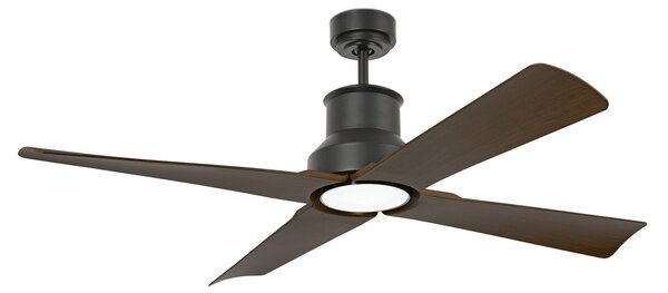 FARO BARCELONA Ventilator de tavan Winche M lampă LED IP44 negru, Negru, Plastic