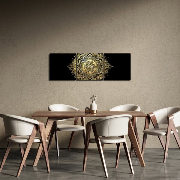 Tablou - Mandala bogăției (cu ceas) (90x30 cm)