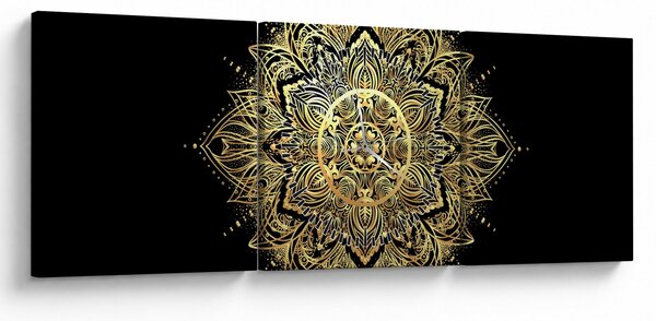 Tablou - Mandala bogăției (cu ceas) (90x30 cm)