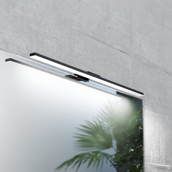 MCJ Lumina oglinzii LED Triga IP44 negru 60cm, 3.000K, Negru, Baie, Metal, Modern