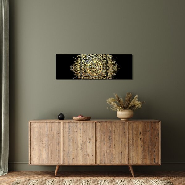 Tablou - Mandala bogăției (cu ceas) (90x30 cm)