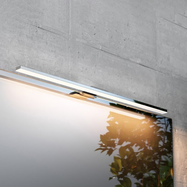MCJ Lumină cu LED pentru oglindă Triga IP44, crom, 60cm, 4.000K, Metalic, Baie, Metal, Modern