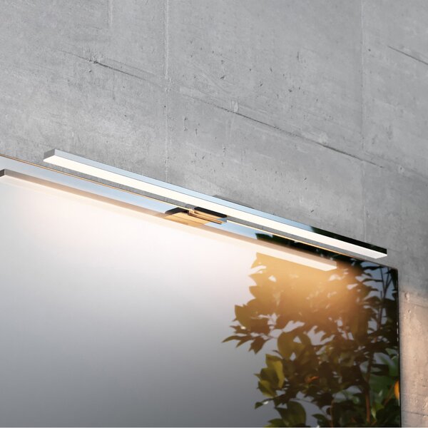 MCJ Lumină cu LED pentru oglindă Triga IP44, crom, 60cm, 3.000K, Metalic, Baie, Metal, Modern
