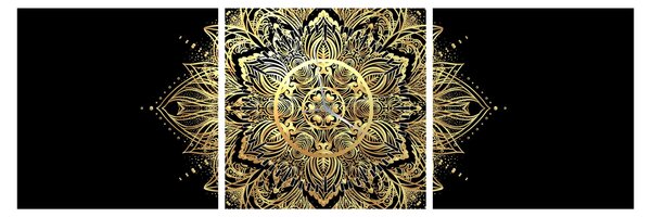 Tablou - Mandala bogăției (cu ceas) (90x30 cm)