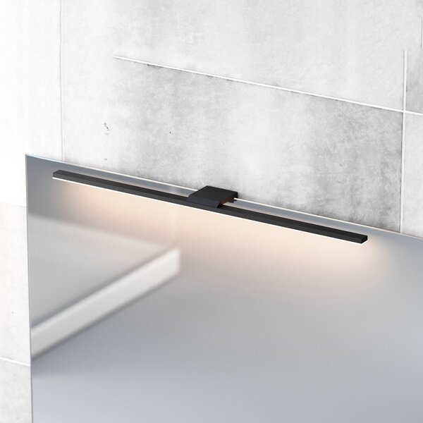 MCJ Lumina oglinzii LED Triga IP44 negru 60cm, 4.000K, Negru, Baie, Metal, Modern